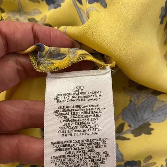 BCBGMaxAzria Yellow and Blue Floral Blouse - Picture 9 of 12